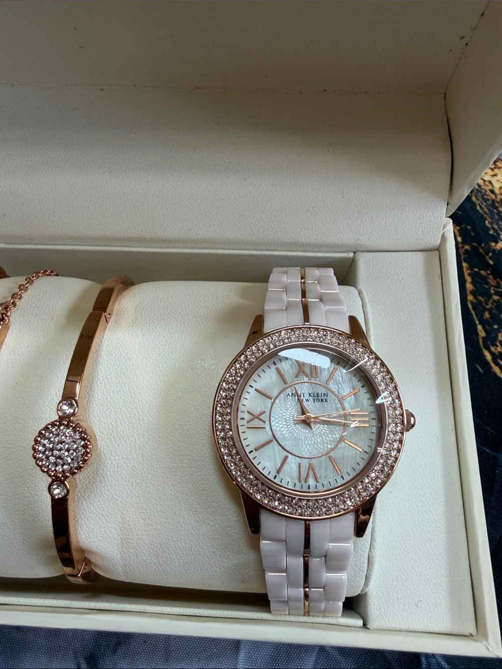 Anne Klein Swarovski Crystal watch NiB
